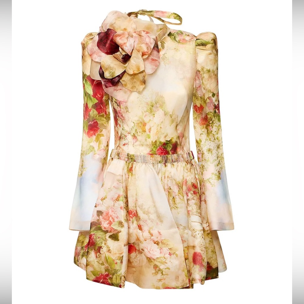 ZIMMERMANN LUMINOSITY RUCHED MINI DRESS
ROSY GARDEN FLORAL
SIZE: 0P